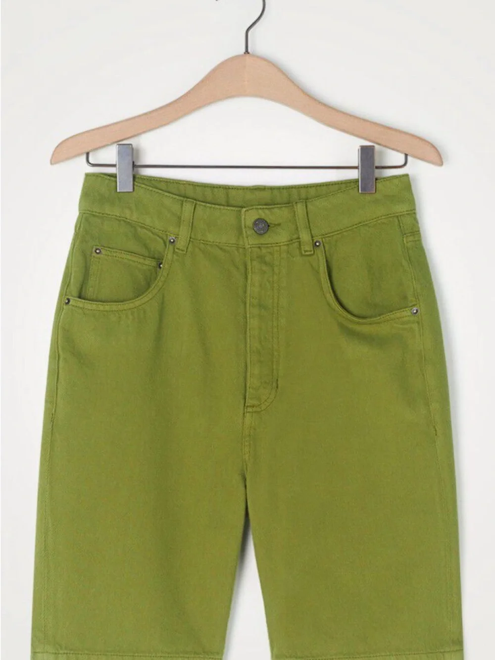 American Vintage Tineborow Olive Green Denim Shorts